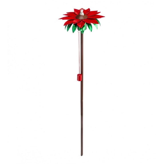 Plow & Hearth Outdoor Metal Flower Garden Tiki Torch with Snuffer - Red