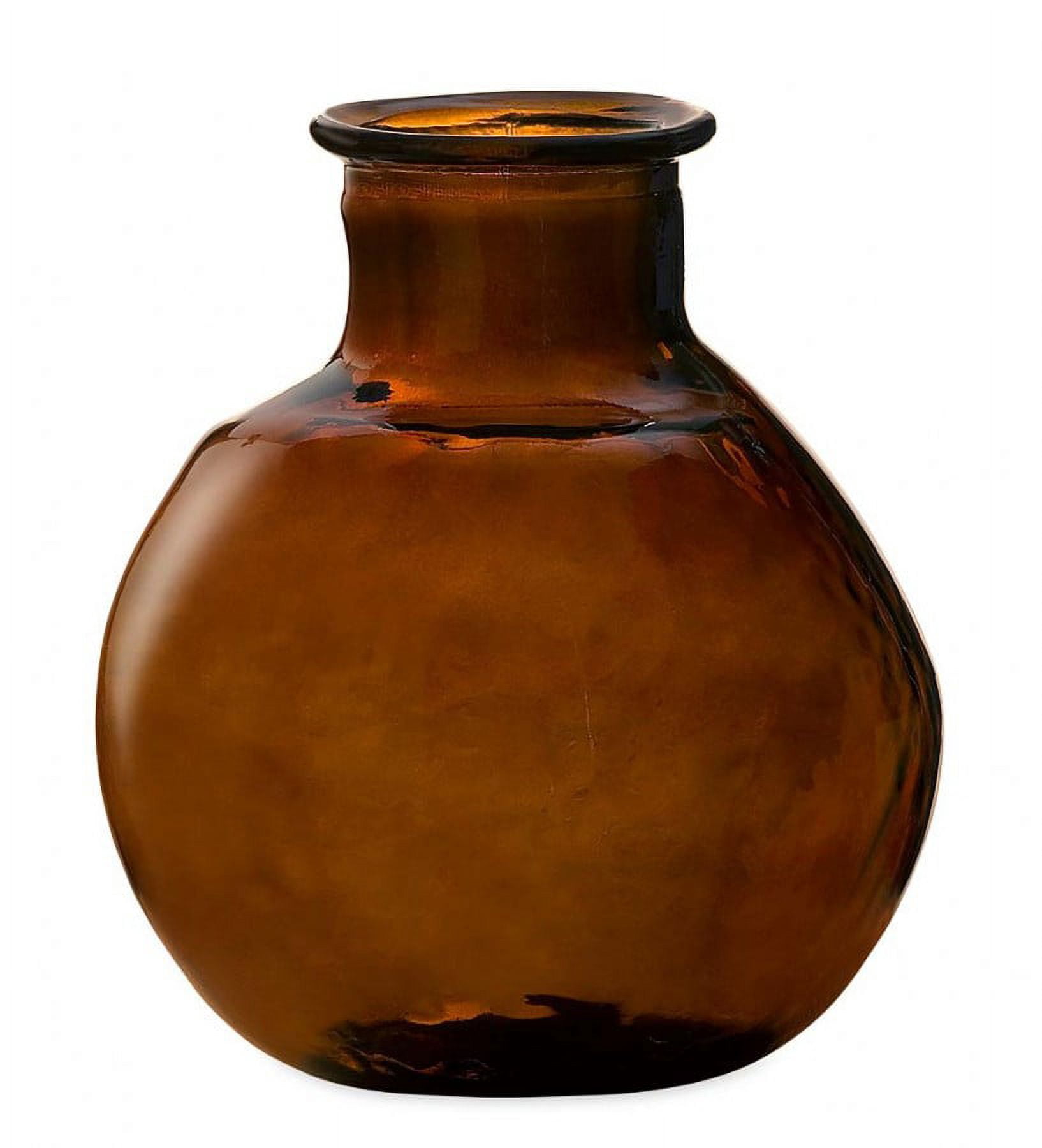 Plow & Hearth Oval Recycled Glass Balloon Vase, 12" Chocolate