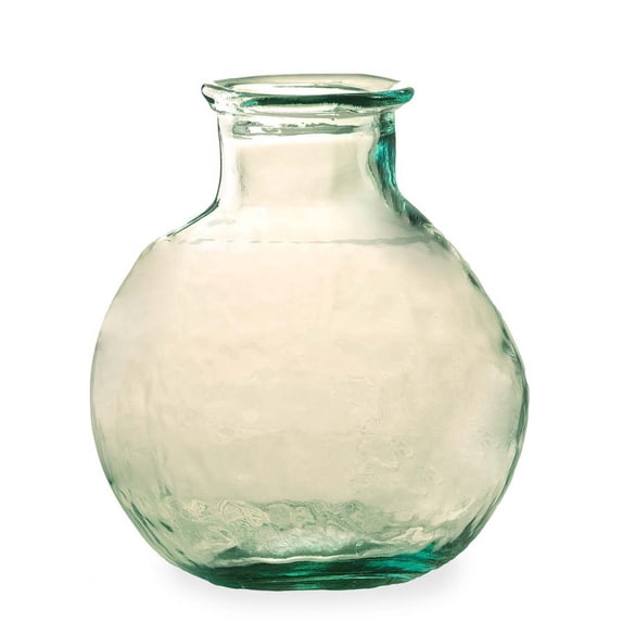Plow & Hearth Oval Recycled Glass Balloon Vase, 12" Clear