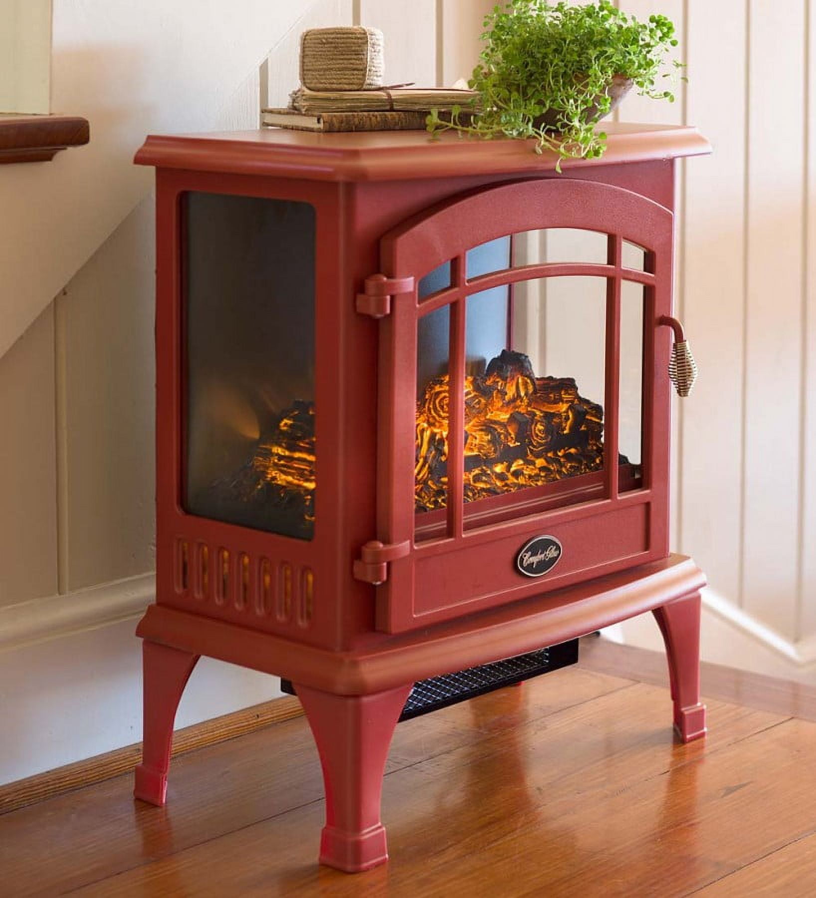 Plow u0026 Hearth Panoramic Quartz Infrared Stove Heater Cranberry - Walmart.com