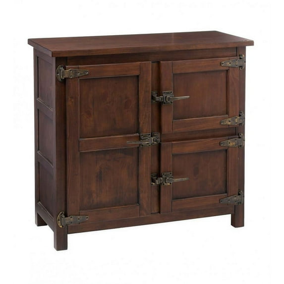 Plow & Hearth Portland Ice Box Wood Console Table with Replica Hardware - Walnut