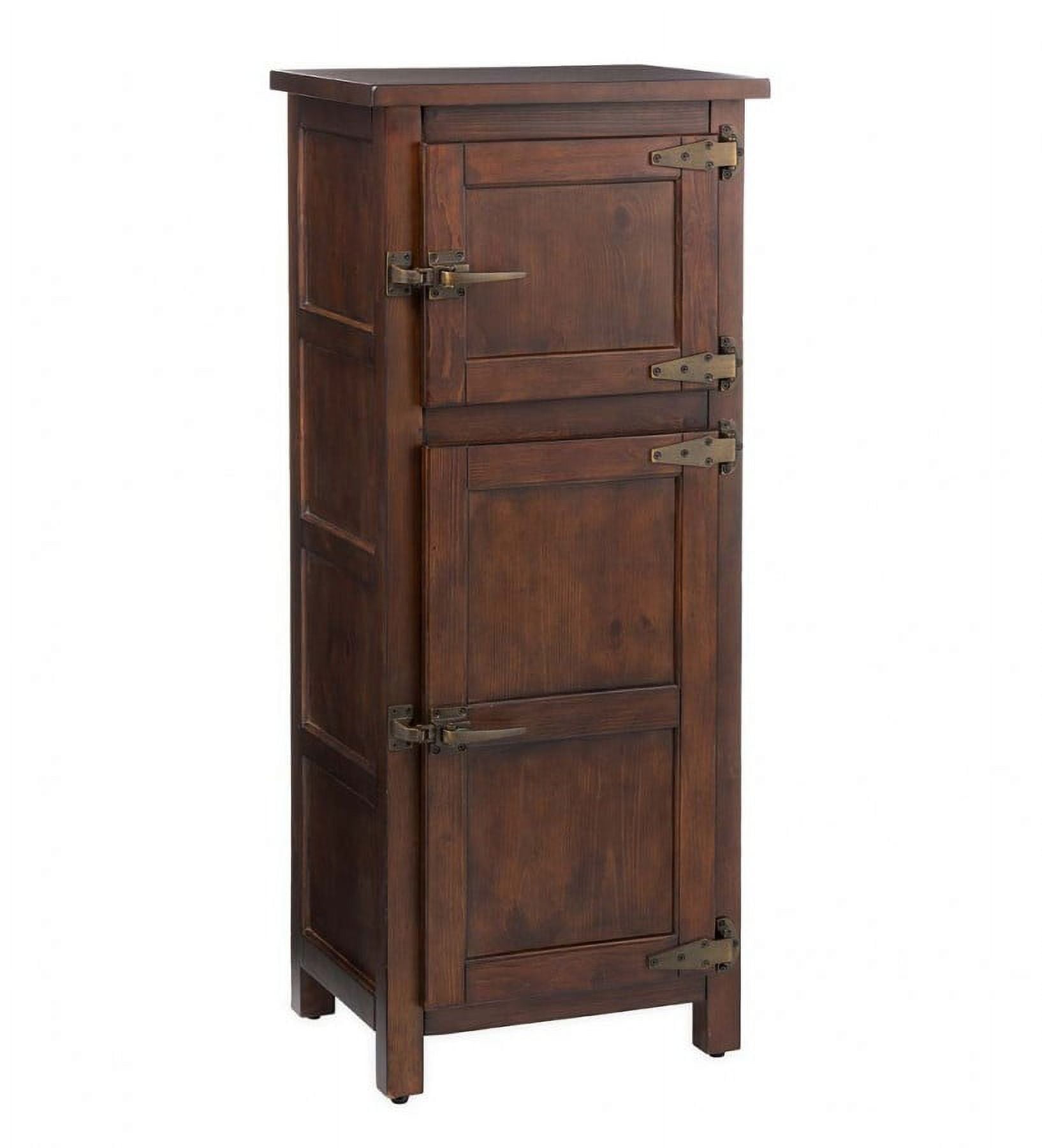 Plow & Hearth Portland Ice Box Wood Jelly Cabinet, Walnut Finish, Vintage-Style