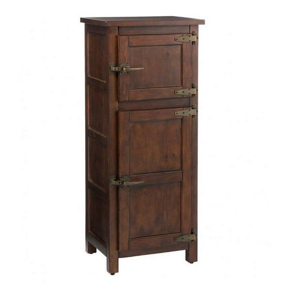 Plow & Hearth Portland Ice Box Wood Jelly Cabinet, Walnut Finish, Vintage-Style