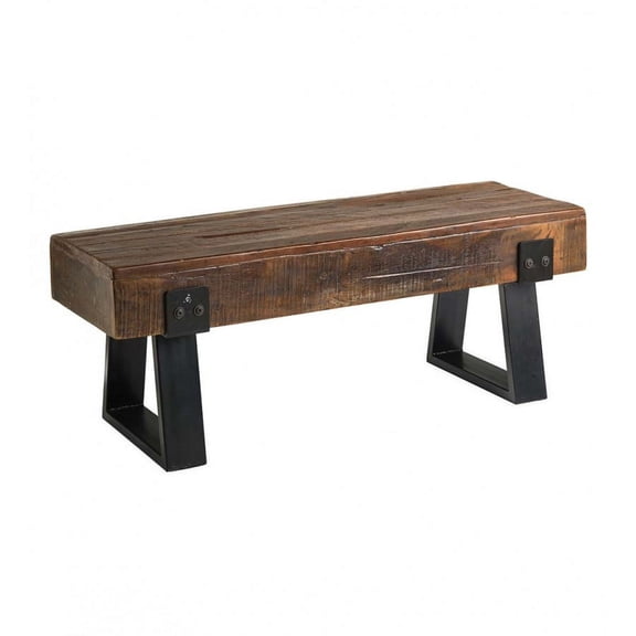 Plow & Hearth Reclaimed Railroad Ties Wood Bench for Indoors or Outdoors