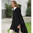 thumbnail image 1 of Plow & Hearth Reversible Fleece & Microfiber Cape w/Hood, in Black/Black, Size OSFA, 1 of 2
