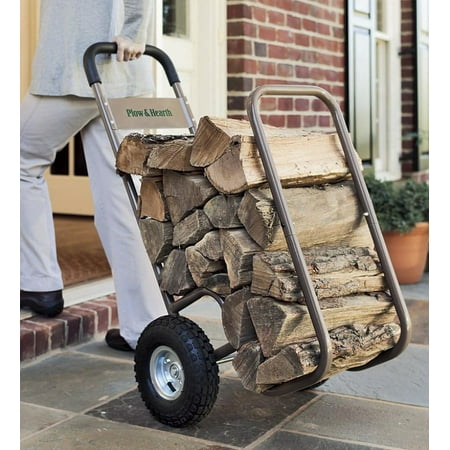 Plow & Hearth Rolling Log Cart and Vinyl Cover Set