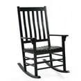 thumbnail image 1 of Plow & Hearth Slatted Wood Rocker - Black Paint, 1 of 1