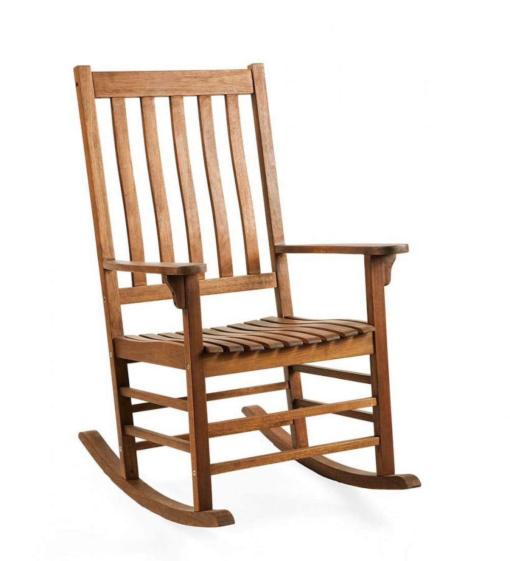 Plow & Hearth Slatted Wood Rocker - Natural Stain - Walmart.com
