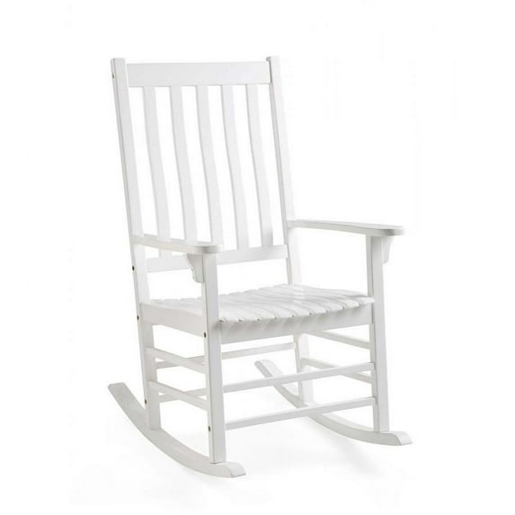 Plow & Hearth Slatted Wood Rocker - White Paint