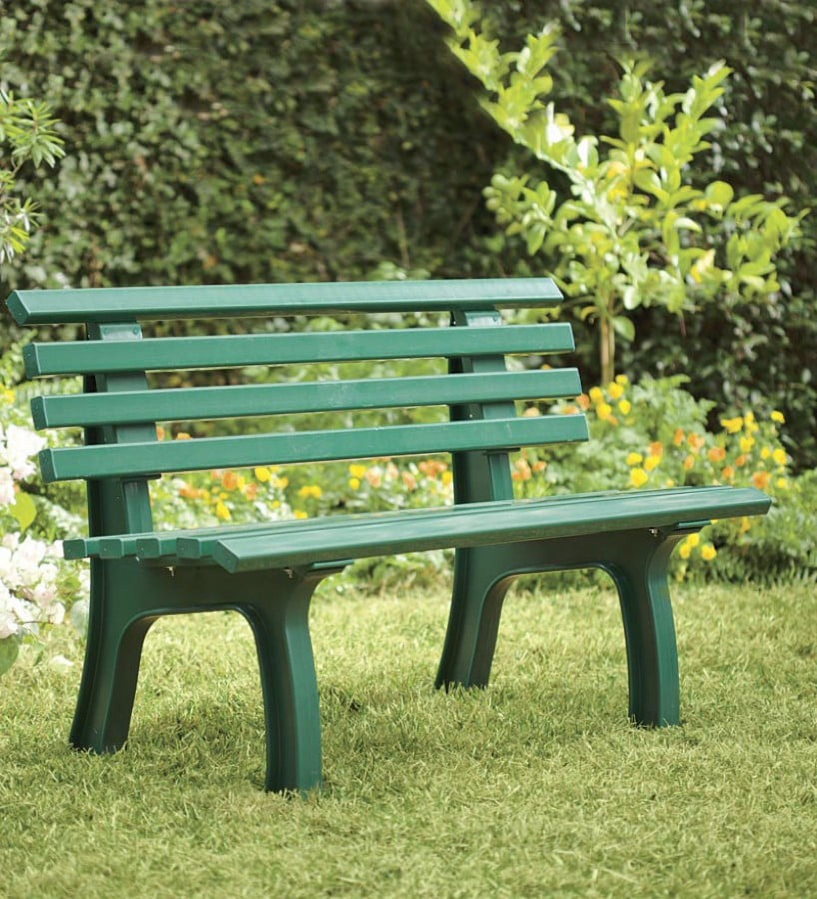 Plow Hearth Small 2 Seater Weatherproof PVC Garden Bench Green Walmart