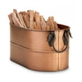thumbnail image 1 of Plow & Hearth Small Copper Finished Firewood Bucket With 5 lbs. Fatwood, 1 of 3