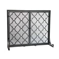 thumbnail image 1 of Plow & Hearth Small Geometric Screen with Doors, 38"W x 31"H - Pewter, 1 of 3