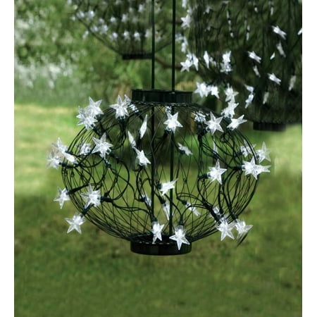 Plow & Hearth Small Green Solar Star Lantern