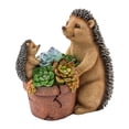 thumbnail image 1 of Plow & Hearth Solar Succulent Hedgehogs Flower Pot Garden Statue, 1 of 3