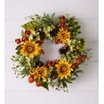 thumbnail image 1 of Plow & Hearth Sunflower and Hydrangea Wreath, 1 of 1