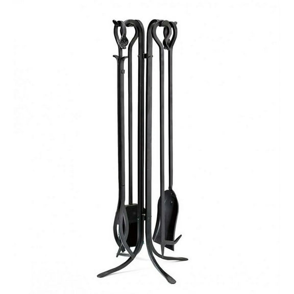 Plow & Hearth Tall Fireplace Tool Set - Black