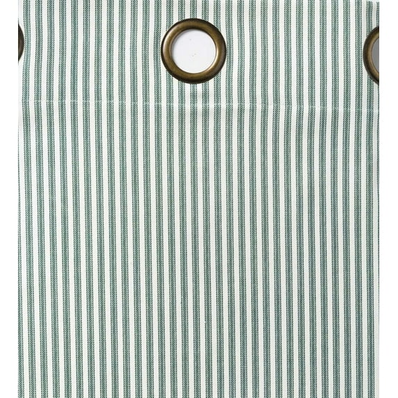 Plow & Hearth Thermalogic Insulated Ticking Stripe Grommet Top Curtain Pair, 63"L
