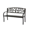 thumbnail image 1 of Plow & Hearth Tree of Life Metal Garden Bench, in Black, 1 of 2