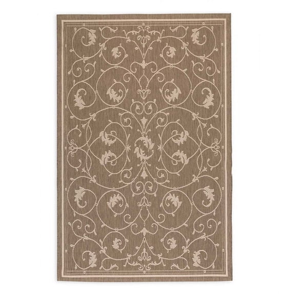 Plow & Hearth Veranda Scroll Indoor/Outdoor Rug, 5'3" x 7'6"