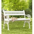 thumbnail image 1 of Plow & Hearth Weatherproof PVC Garden Bench with Scroll Arms, 1 of 1