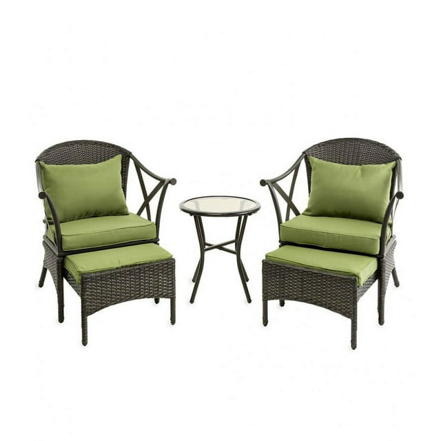 Plow & Hearth Wicker Patio Furniture Set with Cushions