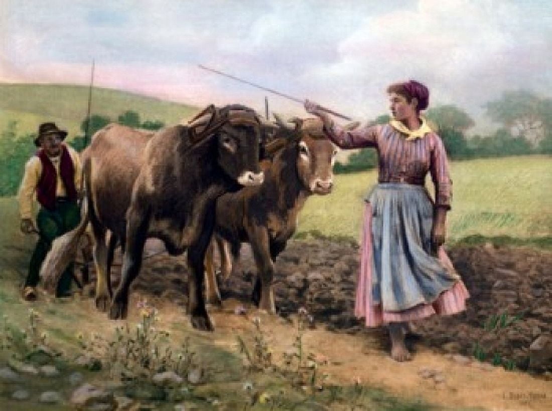 Plowing the Land Edouard Bernard Debat-Ponson (1847-1913 French) Canvas Art - Edouard Bernard Debat-Ponson (24 x 36)