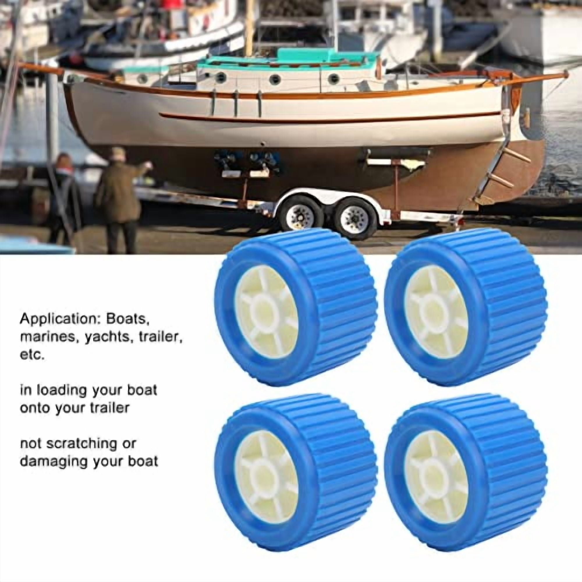 8 Roller Boat Trailer Soft Wobble Rollers Kits 5 Inch Blue Ribbed 18mm Bore Accessories Parts