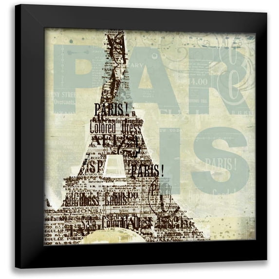Pluch, Melissa 12x12 Black Modern Framed Museum Art Print Titled - Trendy Paris