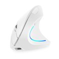 thumbnail image 1 of Plug 2.4G Wireless Vertical Mouse Rechargeable Upright Ergonomic Mouse 3 Adjustable Movement Speed Levels RGB Flowing Light Plug N Play, White, 1 of 7