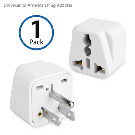 Plug Adapter, BoxWave [Universal to American Outlet Plug Adapter - With Ground Pin] Grounded Universal to Type A Socket Converter for Smartphones and Tablets - White