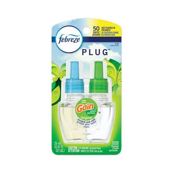 Plug Air Freshener Refills, Gain Original, 0.87 Oz | Bundle of 2