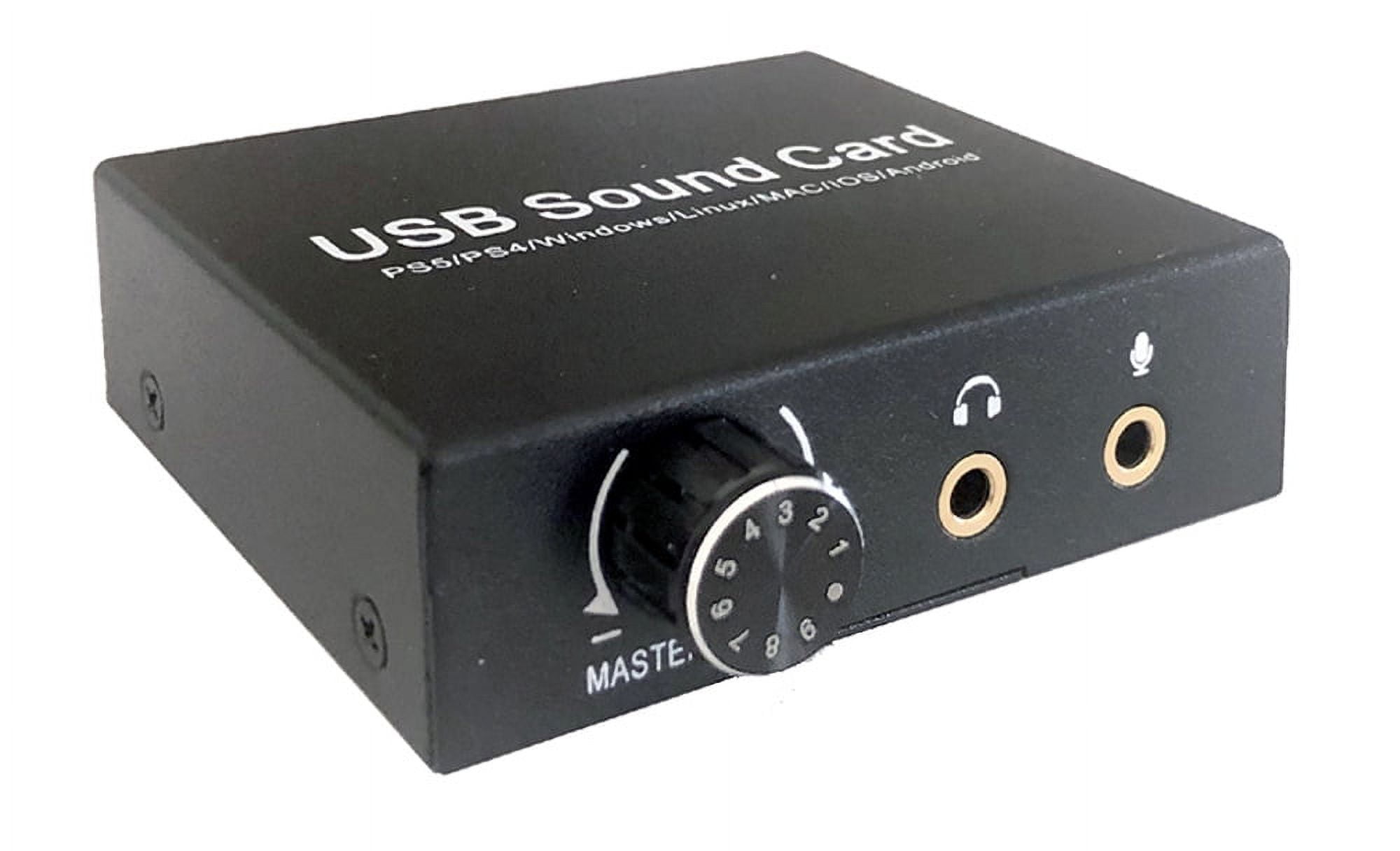 PlugAndPlay USB Sound Card For PC PS4 PS5 Android OS With Volume Bass Control