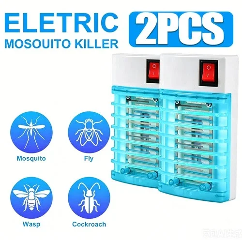 Plug Blue LED Night Light 110V UV Mosquito Fly Killer Insect Catcher for Home US