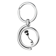 thumbnail image 1 of Plug Cable Charging Cable Black Pattern Rotating Keychain Metal Keyring Holder, 1 of 2