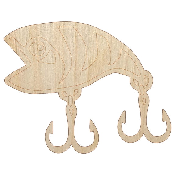 Plug Crankbait Fishing Lure Bait Hooks Wood Shape Unfinished Piece Cutout Craft DIY Projects - 6.25 Inch Size - 1/4 Inch Thick