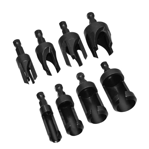 Plug Cutter Drill Cutting Tool Drill Bit Set Straight And Tapered Taper Cork Drill Bit 1/4" 3/8" 1/2" 5/8"