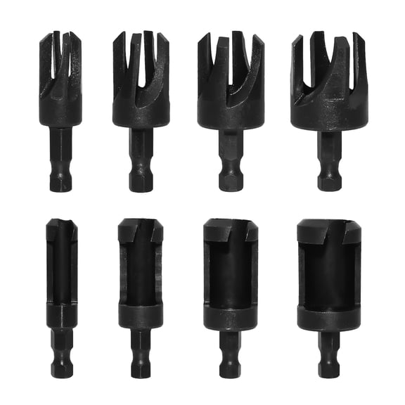 Plug Cutter Drill Cutting Tool Drill Bit Set Straight And Tapered Taper Cork Drill Bit 1/4" 3/8" 1/2" 5/8"
