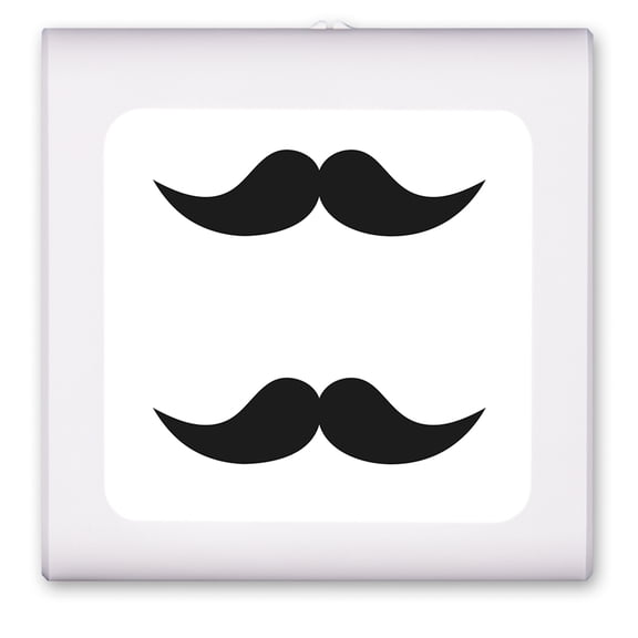 Plug in Dimmable LED Night Light with Dusk to Dawn Auto Sensor, Adjustable Brightness, Warm Light, Auto On/Off Nightlight for Bathroom, Hallway, Nursery, Bedrooms - A Gentleman's Mustache