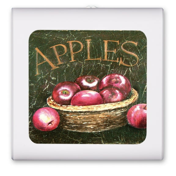 Plug in Dimmable LED Night Light with Dusk to Dawn Auto Sensor, Adjustable Brightness, Warm Light, Auto On/Off Nightlight for Bathroom, Hallway, Nursery, Bedrooms - Dark Apples