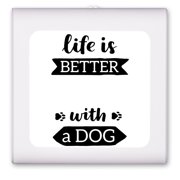 Plug in Dimmable LED Night Light with Dusk to Dawn Auto Sensor, Adjustable Brightness, Warm Light, Auto On/Off Nightlight for Bathroom, Hallway, Nursery, Bedrooms - Life is Better with a Dog