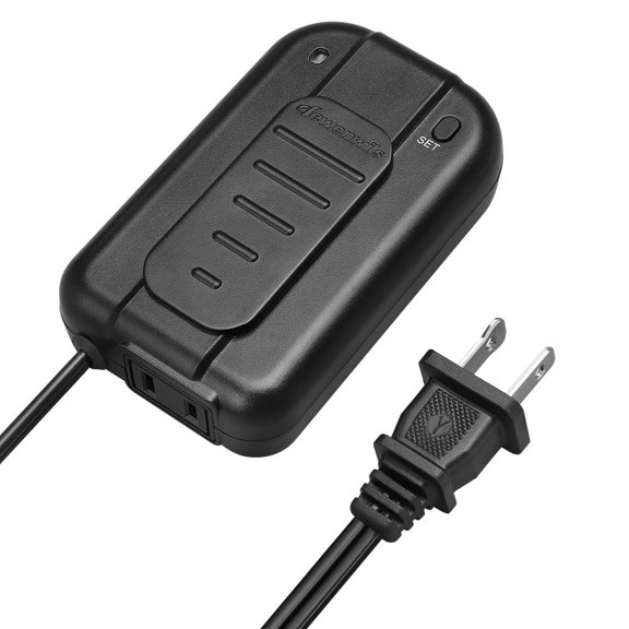 Plug in Dimmer Swit for Lamp, Push/Foot Dimmer Plug, Table Lamp Dimmer for Dimmable LED/CFL/Incandent Bulb, Full Range Slide Control, 5 ft Exteon Cord, ETL Lted, Black