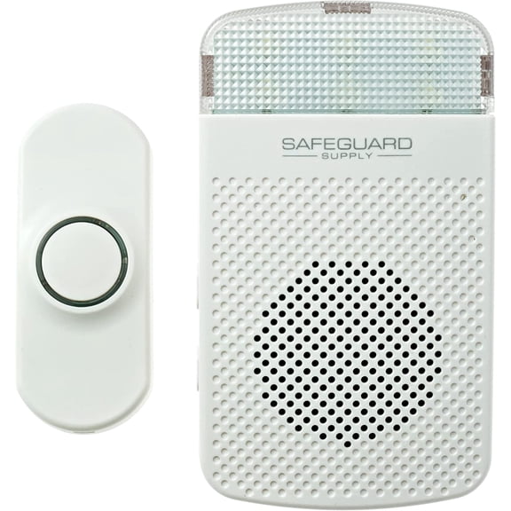 Plug In Doorbell - Dependable 3/4 Mile Long Range Wireless Doorbell - Adjustable Volume to 90dB- Deaf & Hearing Impaired Doorbell Mode Flashing Strobe Light