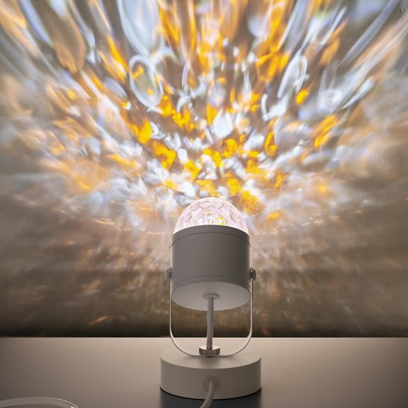 Plug in Dynamic Ocean Wave Table Lamp Water Ripple Night Light Projector for Room Christmas Party Decoration Lighting Color Changing Ambient Lamp Vivid Water Wave Effect Lights Projection