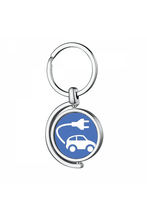 Plug Energy Vehicles Protect Environment Pattern Rotating Keychain Metal Keyring Holder
