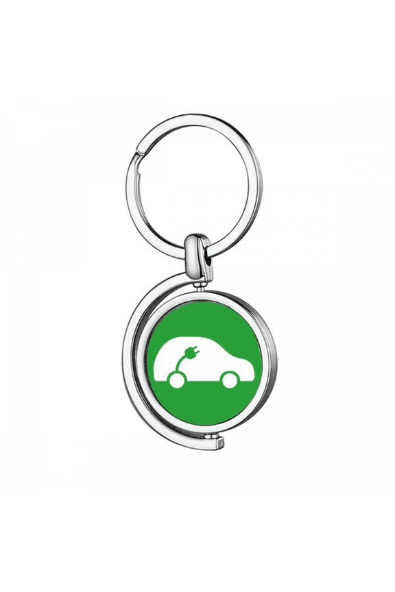 Plug Energy Vehicles Protect Environment Rotating Keychain Metal Keyring Holder