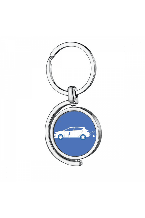Plug Energy Vehicles Protect Environment Rotating Keychain Metal Keyring Holder