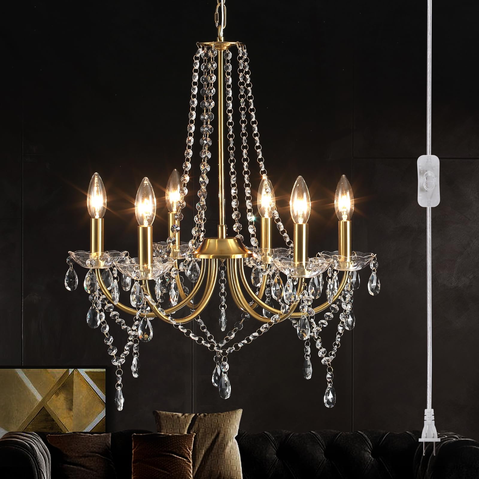 Crystal Plug In Chandelier