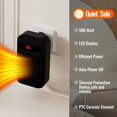 thumbnail image 1 of Plug in Heater,Handy Heater Plug In,Portable Wall Space Heater with Remote,Small Wall Outlet Heating with Adjustable Thermostat and 12H Timer,LED Display for Home Office Bathroom Indoor Use(Black), 1 of 7