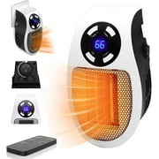 Plug in Heaters for Indoor Use - 2025 Upgraded 500W Space Heaters, Quiet Portable Heater with Thermal Protection, Small Electric Heater with LED & Timer, Safe Mini Heater for Bedroom, Bathroom