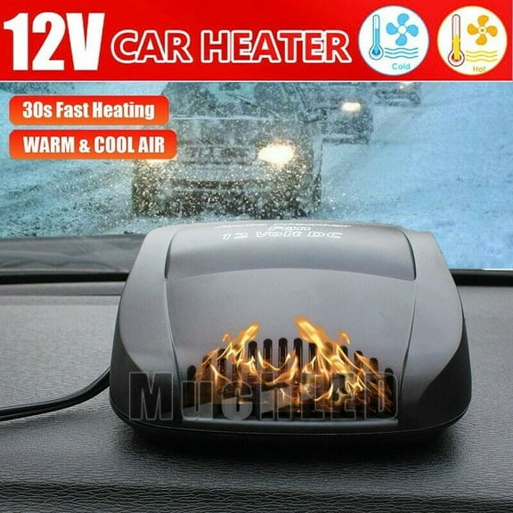 Plug In 360 200W Portable Ceramic Car Heater 12V DC Vehicle Heating Cooling Fan